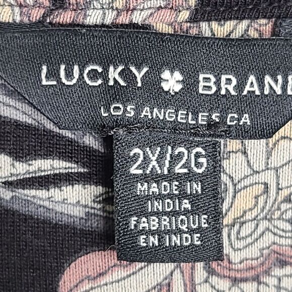 Lucky Brand Top Womens Plus 2X Floral Blouse/Top Pull Over/ V-neck Lightweight - Picture 7 of 9